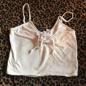 White adjustable crop top